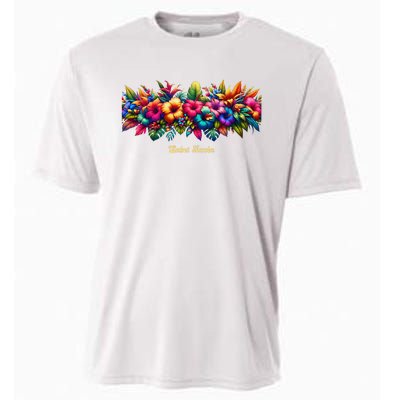 Saint Lucia Band Of Tropical Flowers Cooling Performance Crew T-Shirt