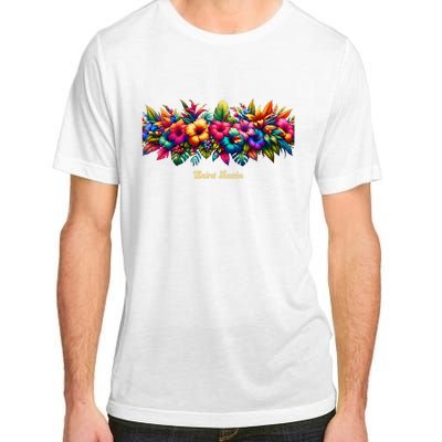 Saint Lucia Band Of Tropical Flowers Adult ChromaSoft Performance T-Shirt