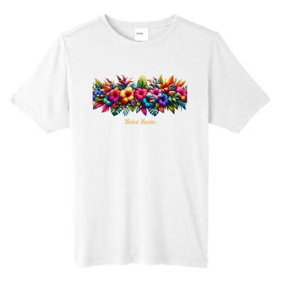 Saint Lucia Band Of Tropical Flowers Tall Fusion ChromaSoft Performance T-Shirt