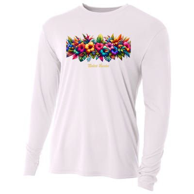 Saint Lucia Band Of Tropical Flowers Cooling Performance Long Sleeve Crew