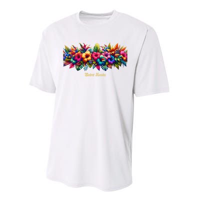 Saint Lucia Band Of Tropical Flowers Performance Sprint T-Shirt