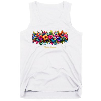 Saint Lucia Band Of Tropical Flowers Tank Top