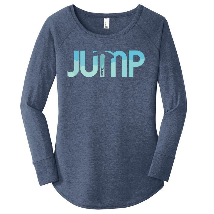 Skydiving Love Base Jumping Shirts For Skydivers Women's Perfect Tri Tunic Long Sleeve Shirt