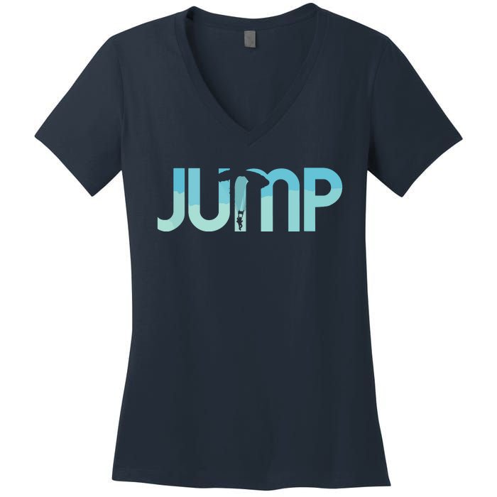 Skydiving Love Base Jumping Shirts For Skydivers Women's V-Neck T-Shirt