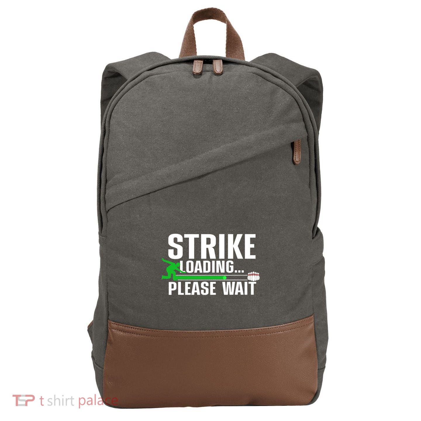 Strike Loading Bowling Bowler Player Funny Trending Cotton Canvas Backpack