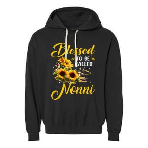 Sunflower Lovers Blessed to be called Nonni Mother's Day Garment-Dyed Fleece Hoodie