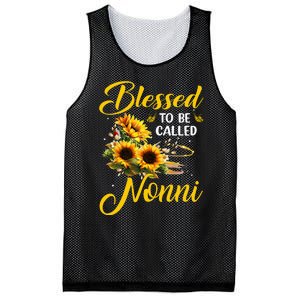 Sunflower Lovers Blessed to be called Nonni Mother's Day Mesh Reversible Basketball Jersey Tank