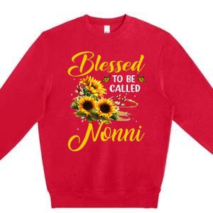 Sunflower Lovers Blessed to be called Nonni Mother's Day Premium Crewneck Sweatshirt