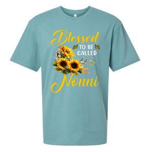 Sunflower Lovers Blessed to be called Nonni Mother's Day Sueded Cloud Jersey T-Shirt