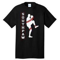 Southpaw Lefty Baseball Left Handed Funny Pitcher Player Fan Tall T-Shirt