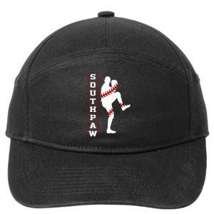 Southpaw Lefty Baseball Left Handed Funny Pitcher Player Fan 7-Panel Snapback Hat