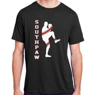 Southpaw Lefty Baseball Left Handed Funny Pitcher Player Fan Adult ChromaSoft Performance T-Shirt