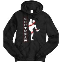 Southpaw Lefty Baseball Left Handed Funny Pitcher Player Fan Tie Dye Hoodie