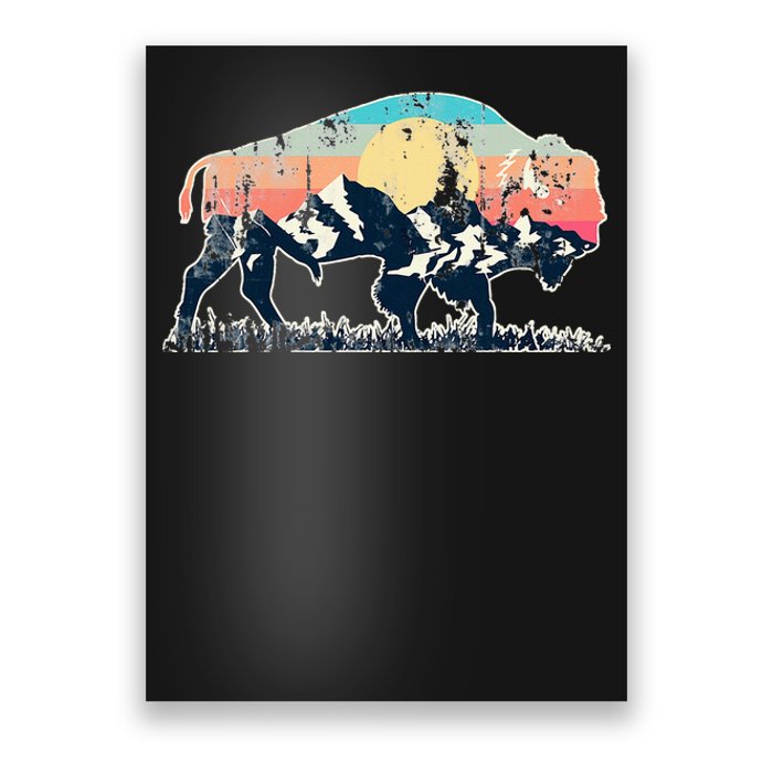 Sunset Landscape Buffalo Poster