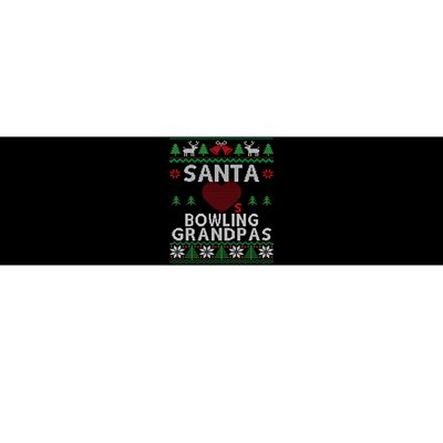 Santa Loves Bowling Grandpas Funny Ugly Christmas Gift Bumper Sticker