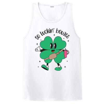 So Luckin Boujee Shamrock St Pattys Day PosiCharge Competitor Tank