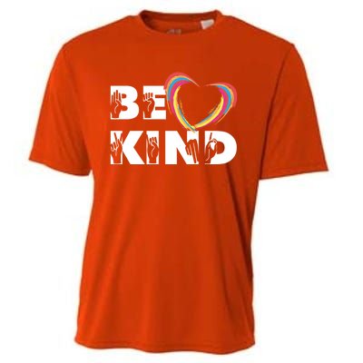 Sign Language Be Kind Graphic Asl Deaf Love Gift Cooling Performance Crew T-Shirt