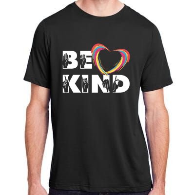 Sign Language Be Kind Graphic Asl Deaf Love Gift Adult ChromaSoft Performance T-Shirt