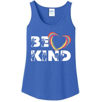 Sign Language Be Kind Graphic Asl Deaf Love Gift Ladies Essential Tank