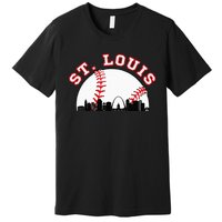 St. Louis Baseball St. Louis MO Cityscape STL Skyline Premium T-Shirt