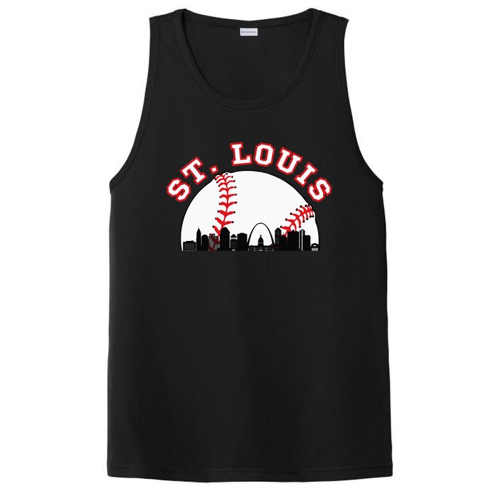 St. Louis Baseball St. Louis MO Cityscape STL Skyline PosiCharge Competitor Tank