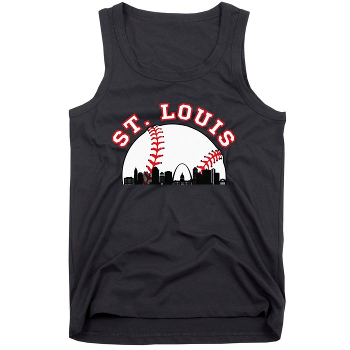 St. Louis Baseball St. Louis MO Cityscape STL Skyline Tank Top