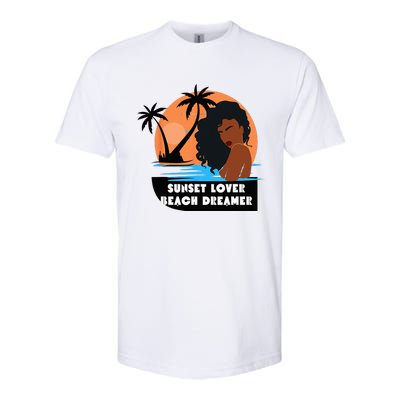 Sunset Lover Beach Dreamer Melanin Cute Softstyle® CVC T-Shirt