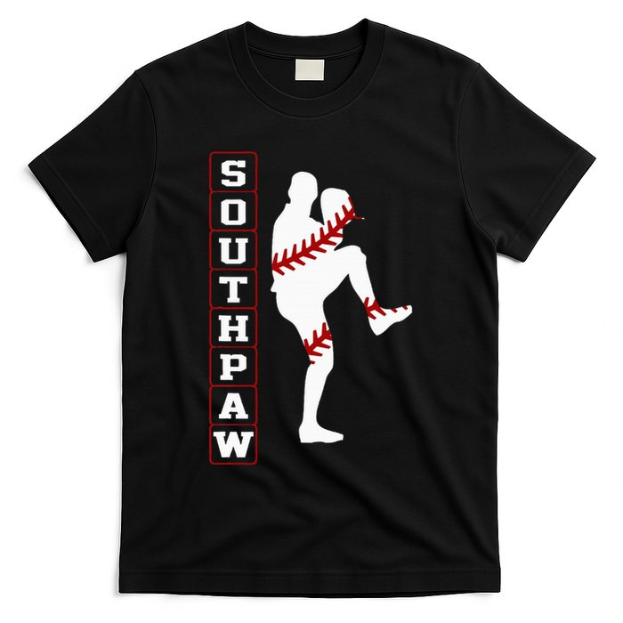 Southpaw Lefty Baseball Left Handed Funny Pitcher Player Fan T-Shirt