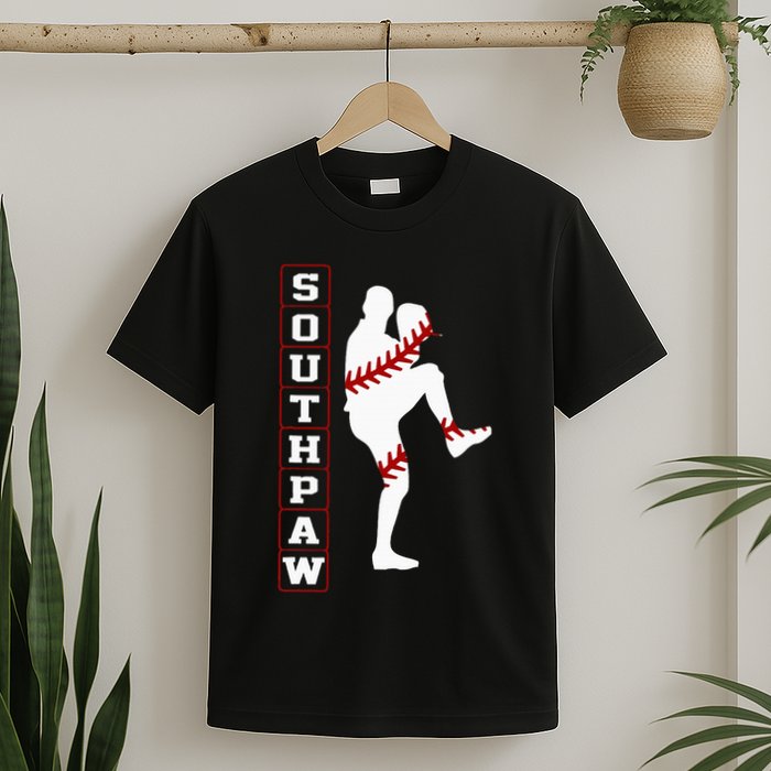 Southpaw Lefty Baseball Left Handed Funny Pitcher Player Fan T-Shirt