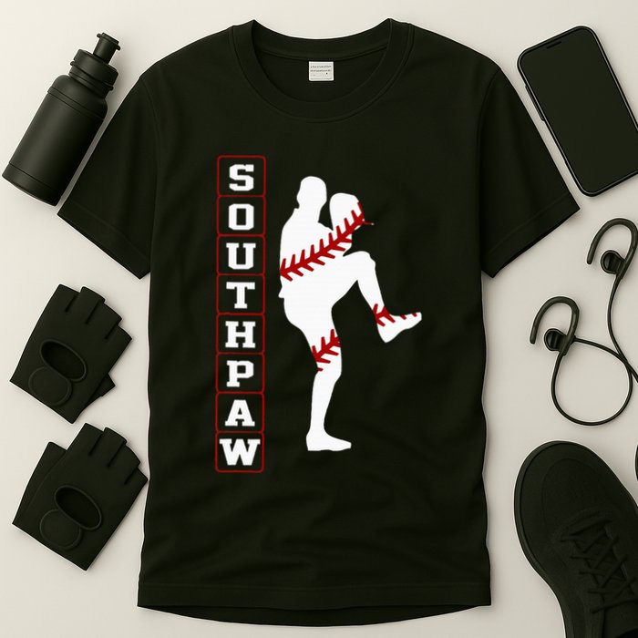 Southpaw Lefty Baseball Left Handed Funny Pitcher Player Fan T-Shirt