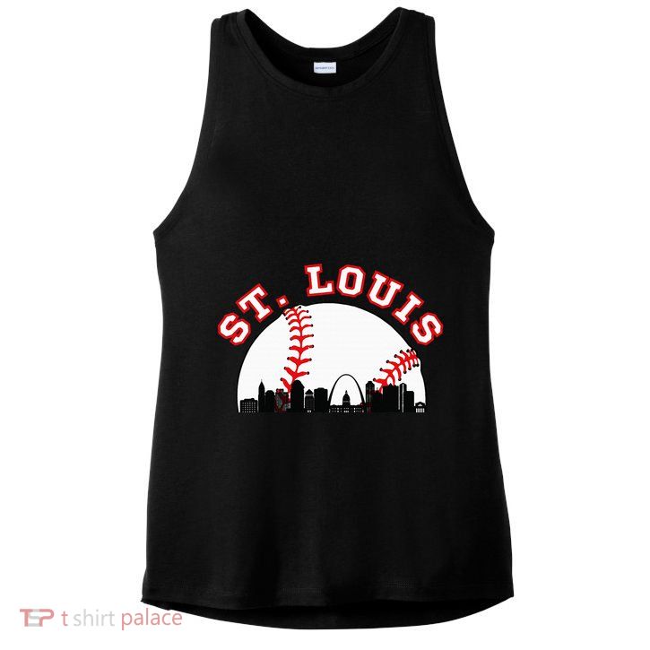 St. Louis Baseball St. Louis Mo Cityscape Stl Skyline Ladies PosiCharge Tri-Blend Wicking Tank