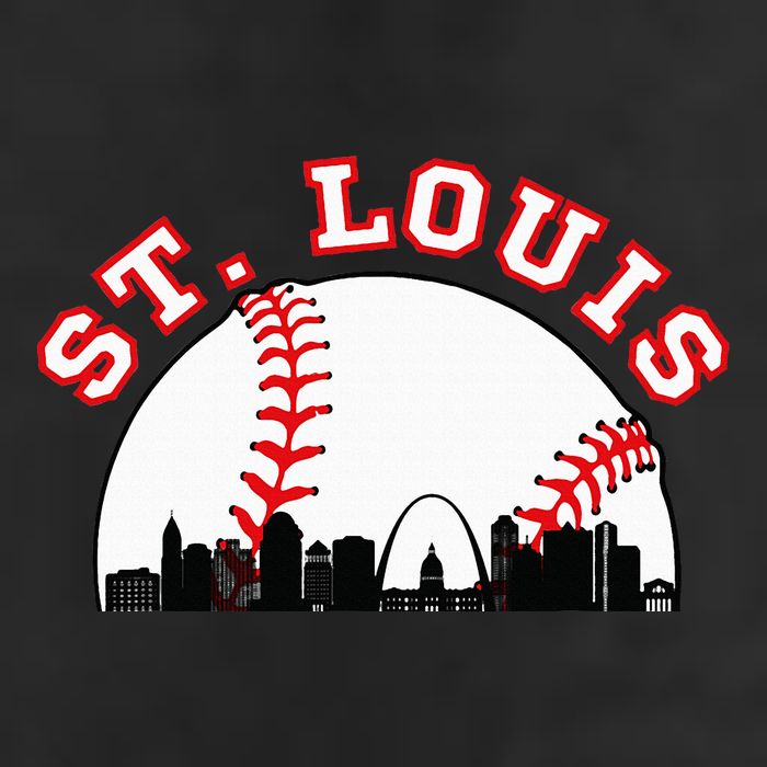 St. Louis Baseball St. Louis Mo Cityscape Stl Skyline 7 Panel Mesh Trucker Snapback Hat