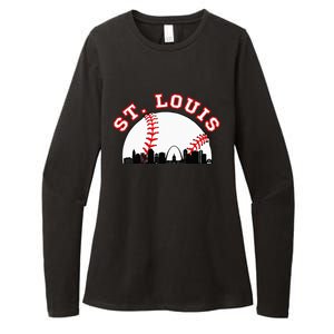 St. Louis Baseball St. Louis Mo Cityscape Stl Skyline Womens CVC Long Sleeve Shirt