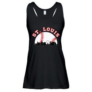 St. Louis Baseball St. Louis Mo Cityscape Stl Skyline Ladies Essential Flowy Tank