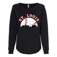 St. Louis Baseball St. Louis Mo Cityscape Stl Skyline Womens California Wash Sweatshirt