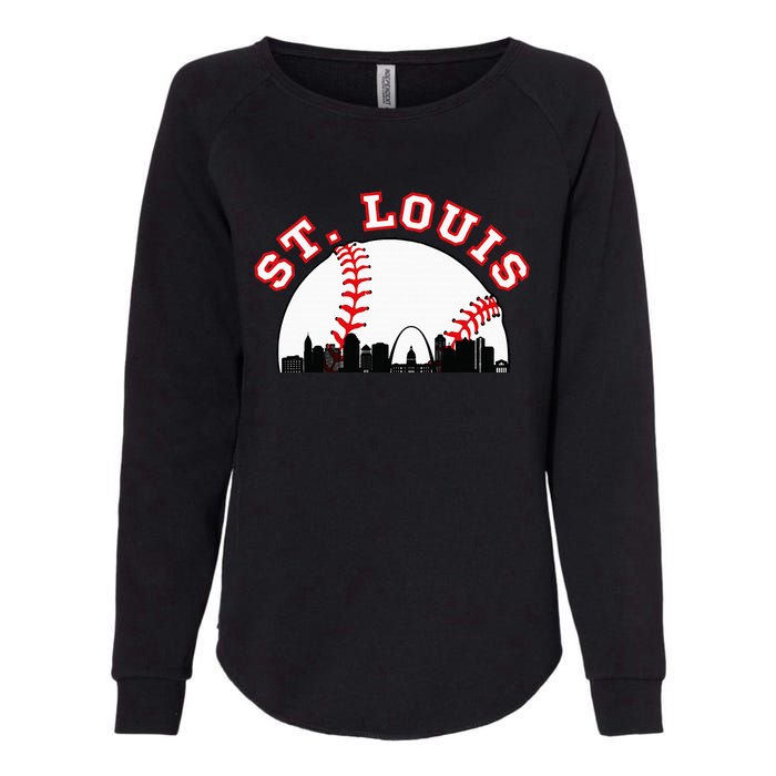 St. Louis Baseball St. Louis Mo Cityscape Stl Skyline Womens California Wash Sweatshirt