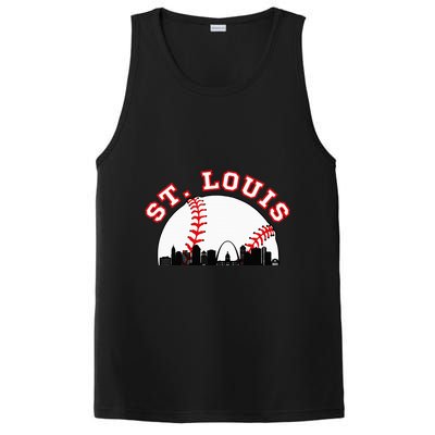 St. Louis Baseball St. Louis Mo Cityscape Stl Skyline PosiCharge Competitor Tank