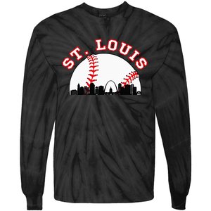 St. Louis Baseball St. Louis Mo Cityscape Stl Skyline Tie-Dye Long Sleeve Shirt