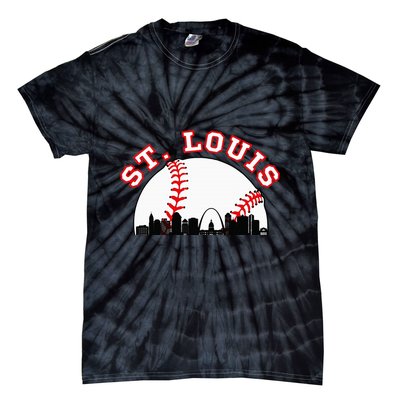 St. Louis Baseball St. Louis Mo Cityscape Stl Skyline Tie-Dye T-Shirt
