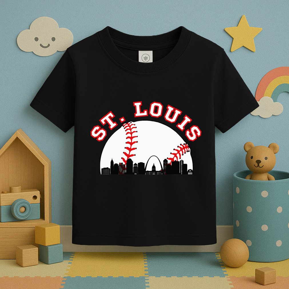 St. Louis Baseball St. Louis Mo Cityscape Stl Skyline Toddler T-Shirt