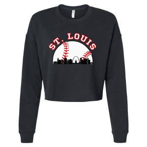 St. Louis Baseball St. Louis Mo Cityscape Stl Skyline Cropped Pullover Crew