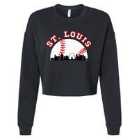 St. Louis Baseball St. Louis Mo Cityscape Stl Skyline Cropped Pullover Crew