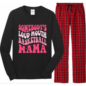 Somebodys Loudmouth Basketball Mama Mothers Day Groovy Long Sleeve Pajama Set