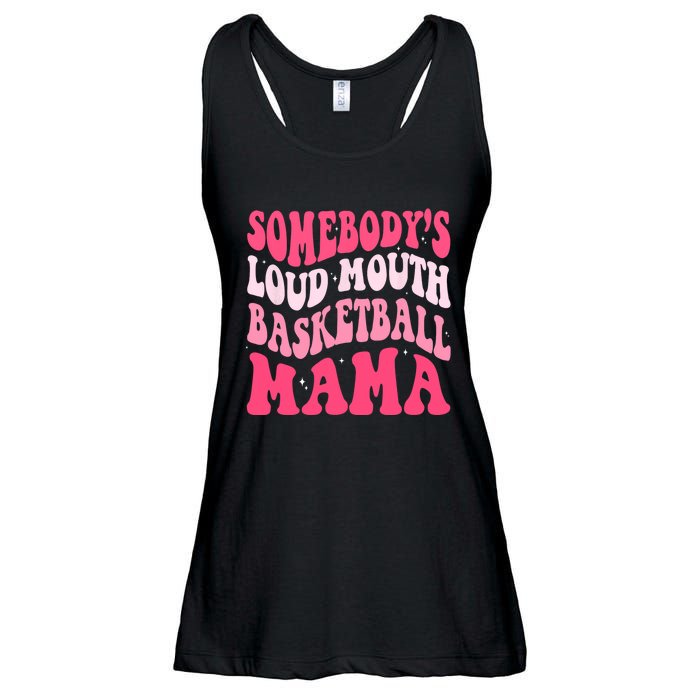 Somebodys Loudmouth Basketball Mama Mothers Day Groovy Ladies Essential Flowy Tank