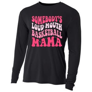 Somebodys Loudmouth Basketball Mama Mothers Day Groovy Cooling Performance Long Sleeve Crew