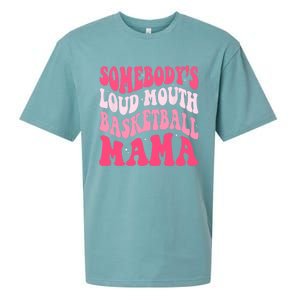 Somebodys Loudmouth Basketball Mama Mothers Day Groovy Sueded Cloud Jersey T-Shirt