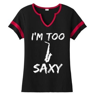 Saxophone Lover Birthday Christmas Gift Idea Ladies Halftime Notch Neck Tee