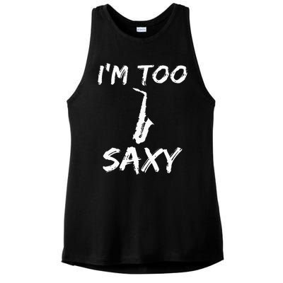 Saxophone Lover Birthday Christmas Gift Idea Ladies PosiCharge Tri-Blend Wicking Tank