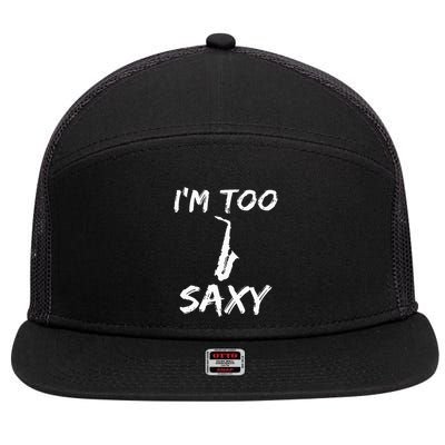 Saxophone Lover Birthday Christmas Gift Idea 7 Panel Mesh Trucker Snapback Hat