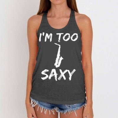 Saxophone Lover Birthday Christmas Gift Idea Women's Knotted Racerback Tank